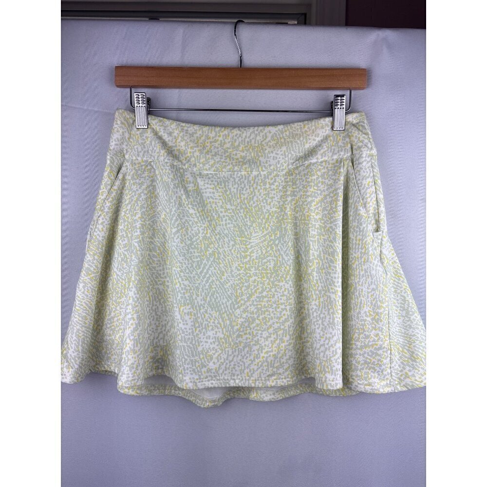 Adidas Womens Athletic Skort Size S Light Green & Yellow Abstract Print